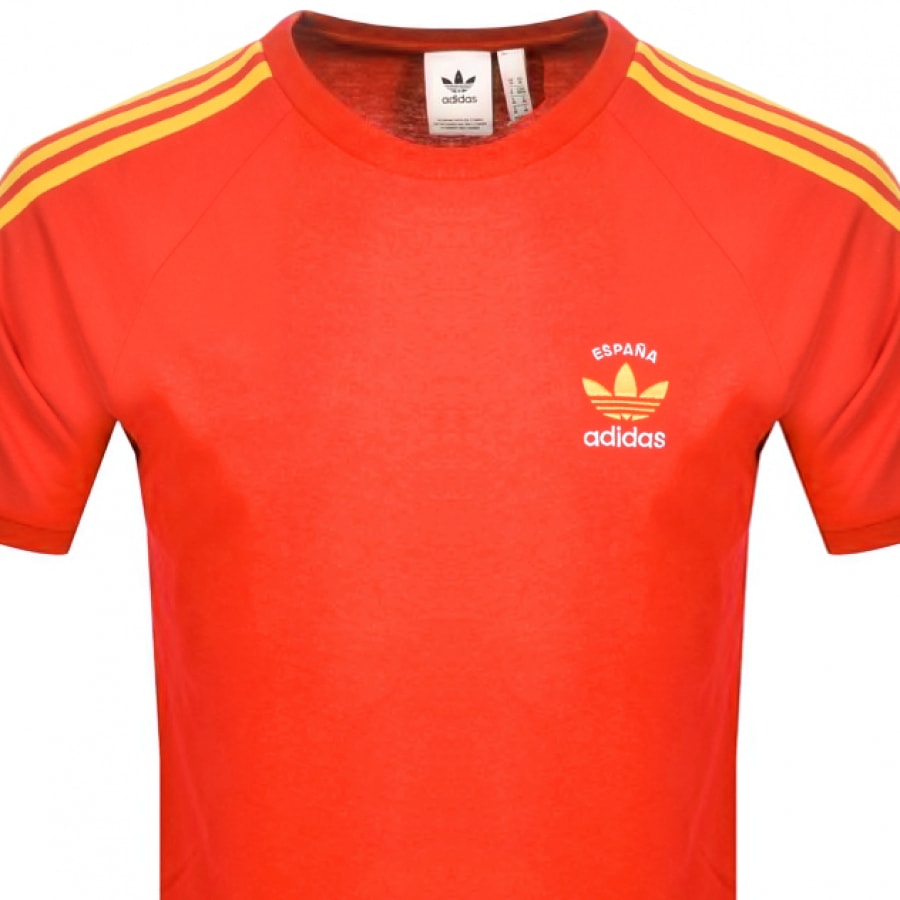Alternative Image for ProductAdidas Originals 3 Stripe Espana T Shirt Red2